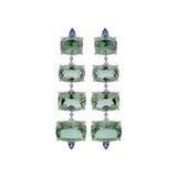 36.83ct Diamond Tanzanite Amethyst 18K Gold Cascade Earrings