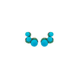 6.341ct Arizona Turquoise Emerald 18k Earrings