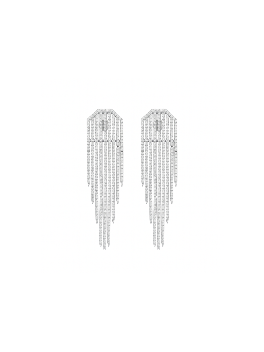 4.71ct Diamond 14K Gold Statement Cascade Earrings