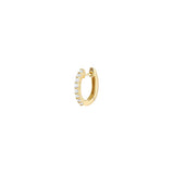 0.12ct Diamond 18k Gold Hoop - One Side