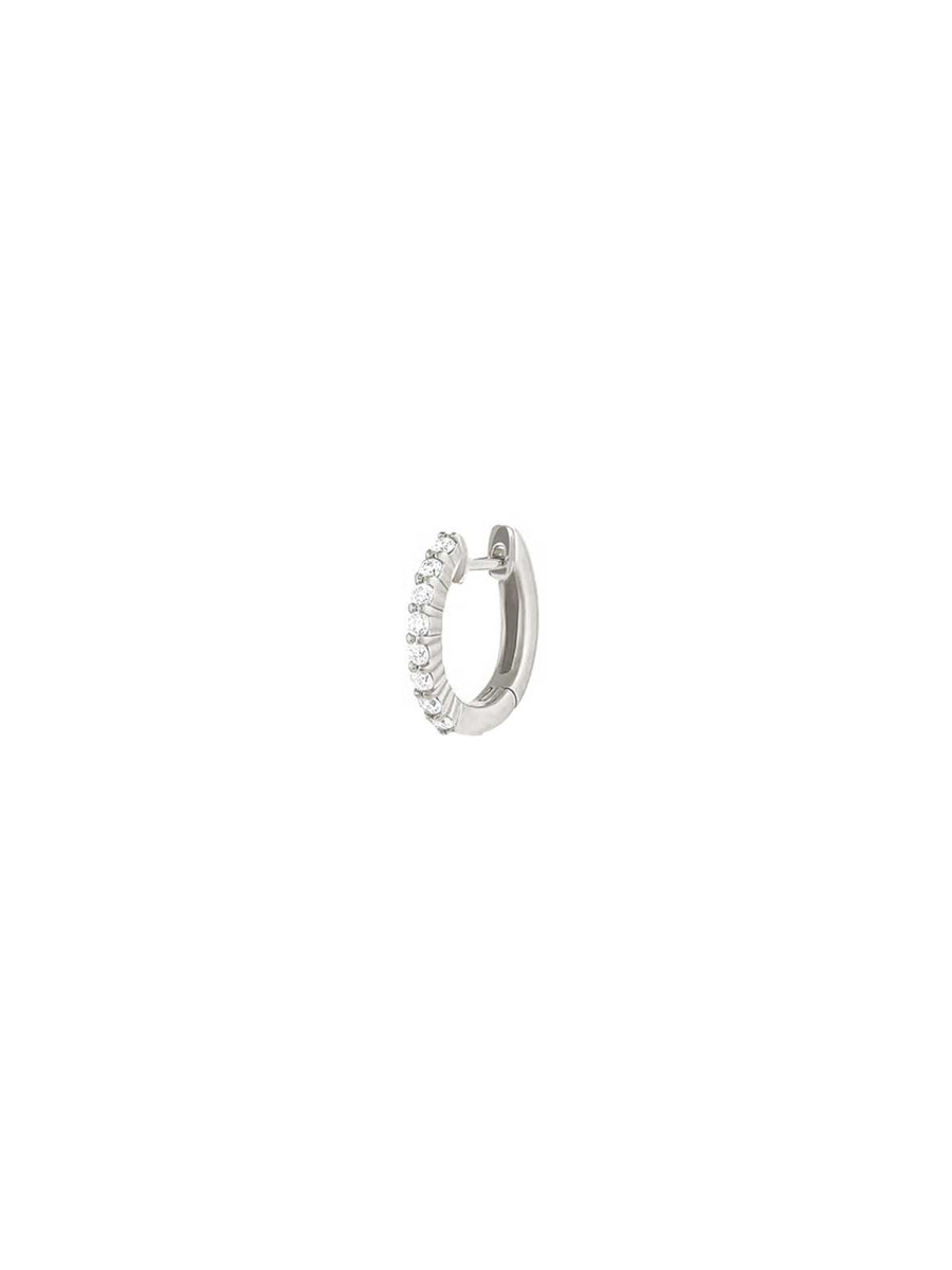 0.12ct Diamond 18k Gold Hoops - One Side