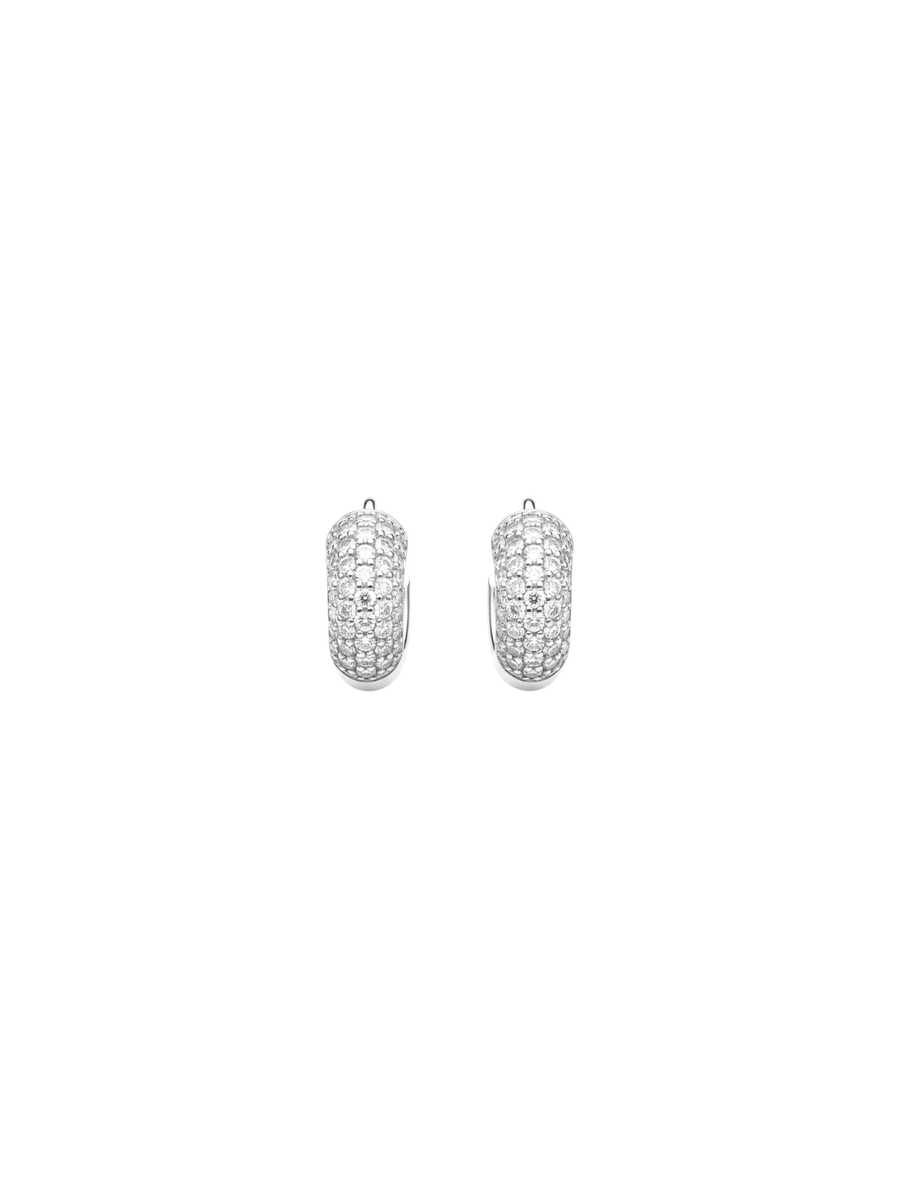0.80ct Diamond 18K Gold Chunky Pave Hoop Earrings