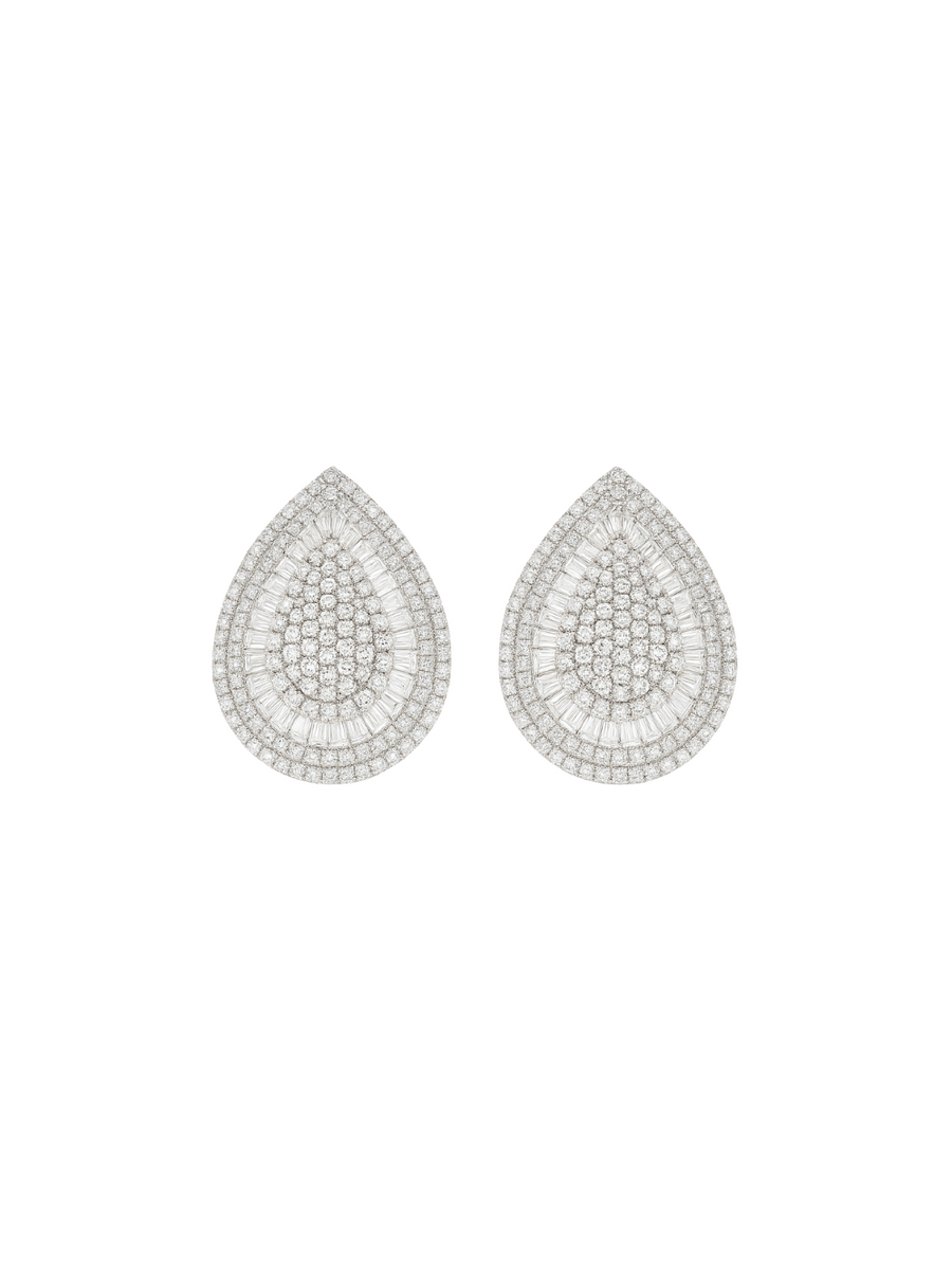 4.55ct Diamond 14K Gold Pear Statement Earrings