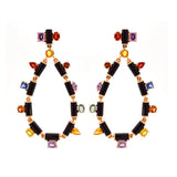16.35ct Multi Sapphire 14K Gold Multi Shaped Teardrop Earrings