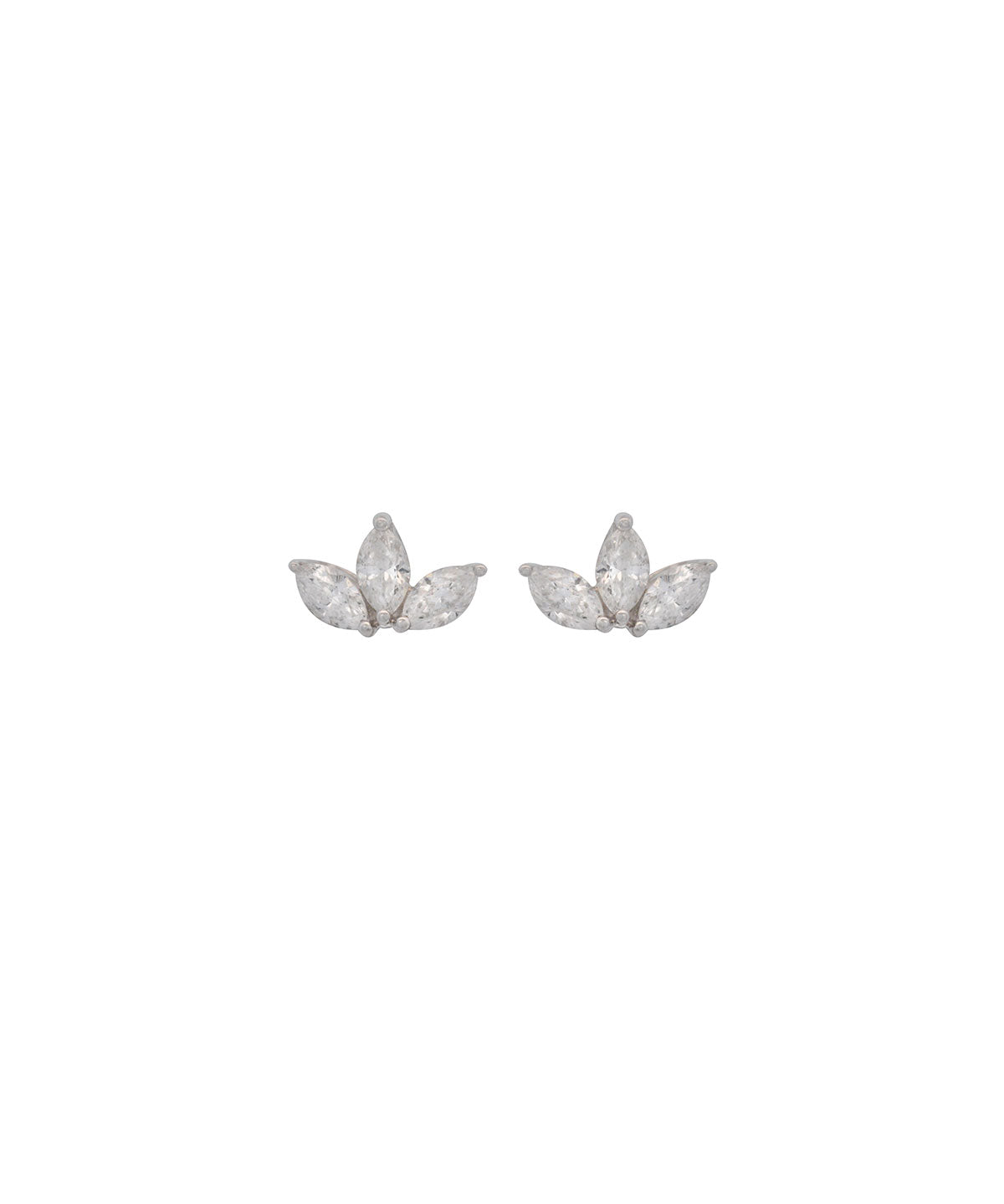 0.79ct Diamond 18K Gold Leaf Stud Earrings