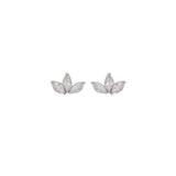 0.79ct Diamond 18K Gold Leaf Stud Earrings