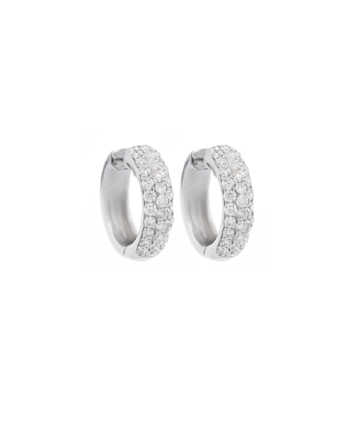 0.64ct Diamond 18K Gold Chunky Pave Huggie Hoop Earrings