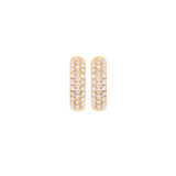 0.64ct Diamond 18K Gold Chunky Pave Huggie Hoop Earrings