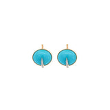 11.98ct Diamond Emerald Turquoise 18K Gold Day & Night Earrings