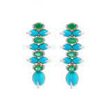 16.16ct Turquoise Diamond 18K Gold Statement Earrings