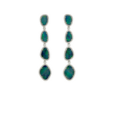 9.01ct Opal Diamond 18K Gold Statement Cascade Earrings