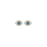 14K Gold Evil Eye Dainty Stud Earrings