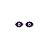 14K Gold Evil Eye Dainty Stud Earrings