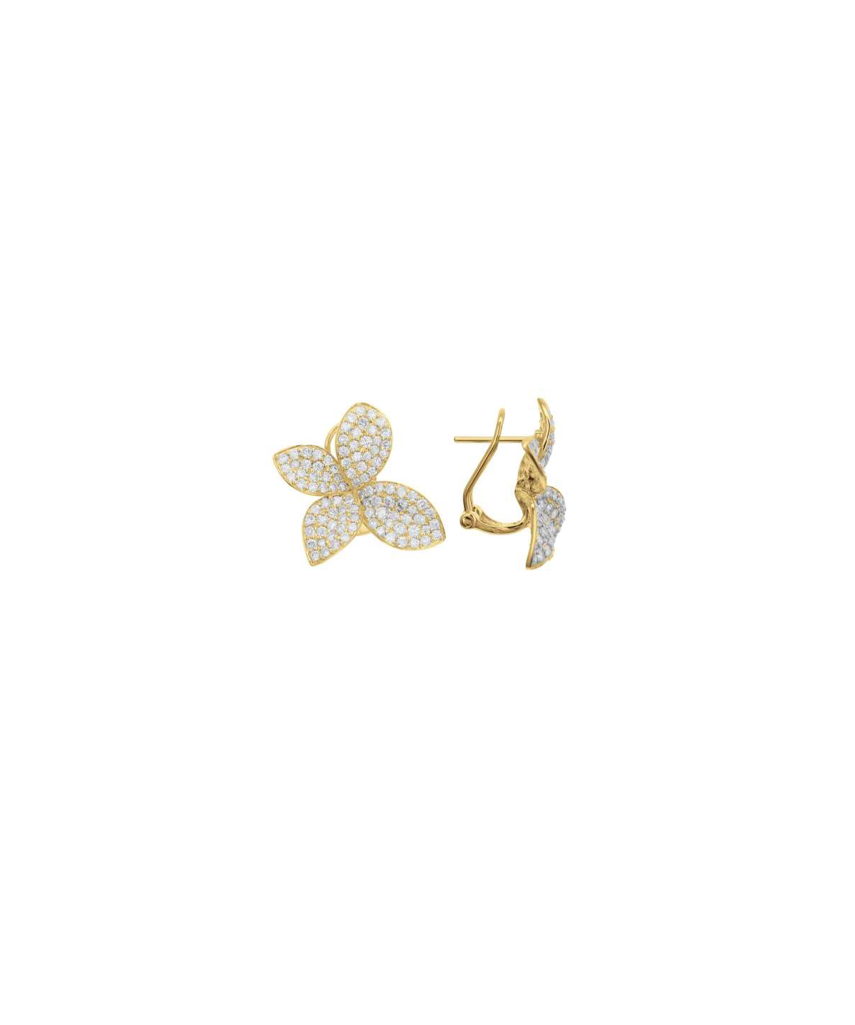 2.35ct Diamond 14K Gold Butterfly Earrings