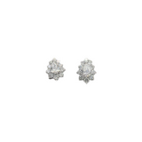 0.49ct Diamond 18K Gold Pear Halo Stud Earrings