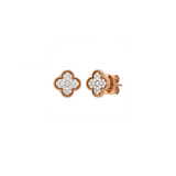 0.32ct Diamond 18K Gold Flower Earrings