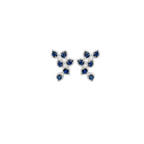 4.28ct Diamond Sapphire 18K Gold Cluster Climber Earrings