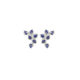 4.33ct Diamond Tanzanite 18K Gold Cluster Climber Earrings