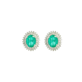 18KW 5,4G Diamond 1,06CT Emerald 3,54CT Earrings