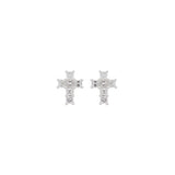 0.60ct Diamond 18K Gold Cross Stud Earrings