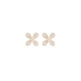 2.00ct Diamond 18K Gold Pave Flower Earrings