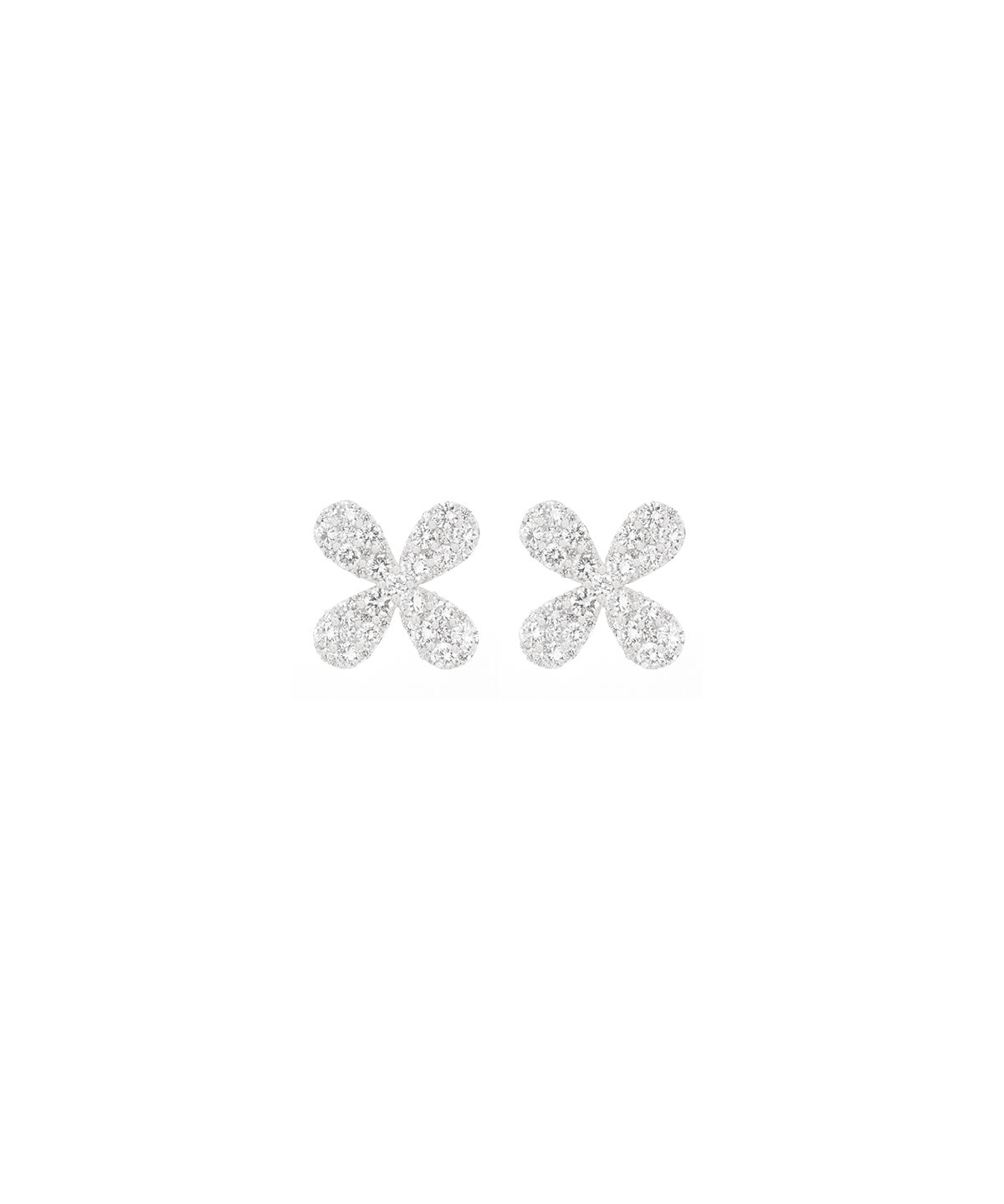 2.00ct Diamond 18K Gold Pave Flower Earrings