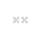 2.00ct Diamond 18K Gold Pave Flower Earrings