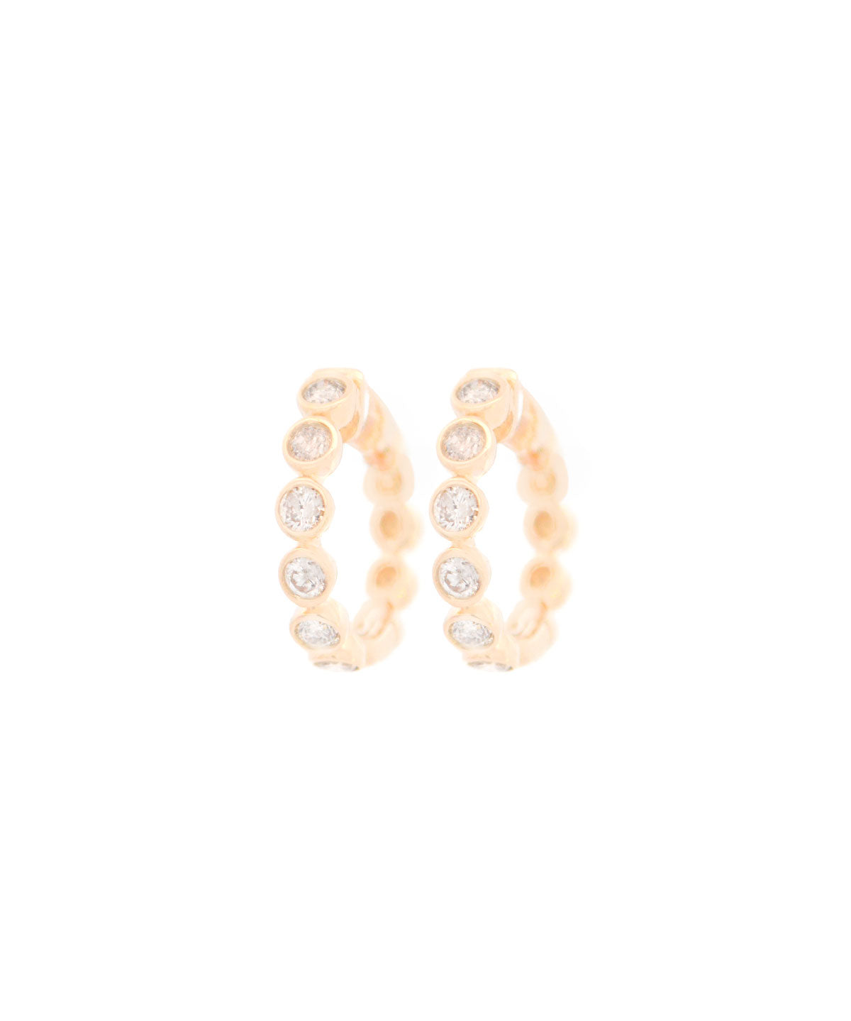 0.50ct Diamond 14K Gold Hoops Earrings
