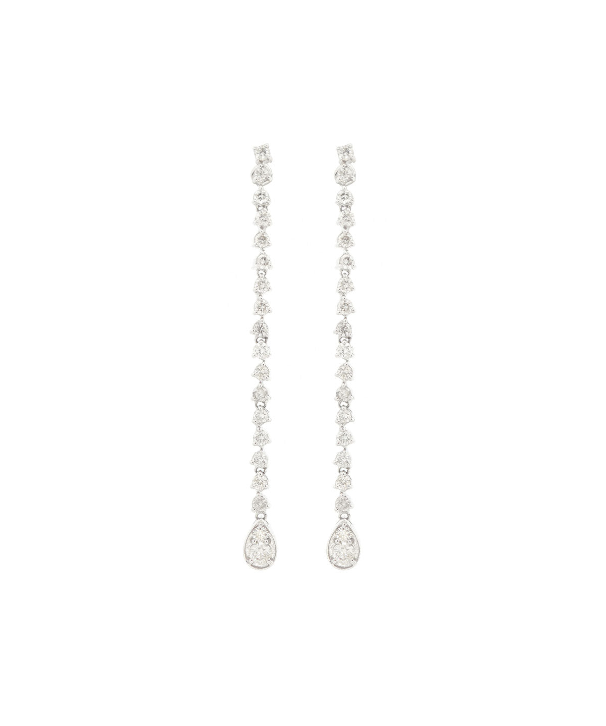 0.75ct Diamond 14K Gold Linear Drop Earrings