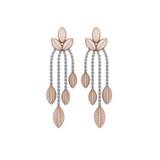 2.54ct Diamond 14K Gold Flower Dangle Earrings