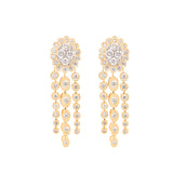 2.93ct Diamond 14K Gold Flower Cascade Earrings