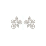 1.69ct Diamond 14K Gold Cluster Earrings