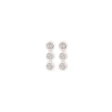 0.09ct Diamond 14K Gold Three Stone Earrings