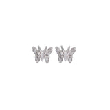 0.10ct Diamond 14K Gold Dainty Butterfly Stud Earrings
