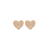 0.20ct Diamond 14K Gold Pave Heart Stud