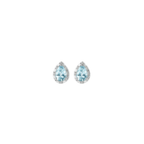 2.64ct Diamond Aquamarine 14K Gold Pear Halo Stud Earrings
