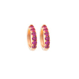 0.46ct Ruby 14K Gold Huggie Hoop Earrings