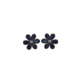 0.01ct Sapphire 14K Gold Flower Stud Earrings - verificar descricao