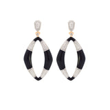 5.04ct Diamond Black Onyx 14K Gold Statement Earrings