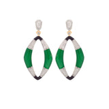 5.04ct Diamond 14K Gold Enamel Statement Earrings