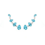 5.01 Diamond Apatite 18K Gold Climber Earring