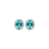 5.76ct Diamond Apatite 18K Gold Halo Earrings