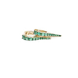 1.88ct Emerald 14K Gold Pointed Hoop Earrings