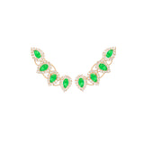 2.20ct Diamond Emerald 18K Gold Climber Earrings