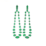 11.30ct Emerald 18K Gold Dangle Drop Earrings