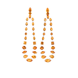 10.96ct Citrine 18K Gold Dangle Drop Earrings