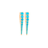 Turquoise 14K Gold Pointed Hoop Earrings
