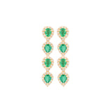 3.00ct Diamond Emerald 18K Gold Drop Earrings