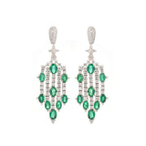15.65ct Diamond Emerald 14K Gold Statement Earrings