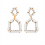 2.61ct Diamond 18K Gold Enamel Earrings